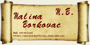 Malina Borkovac vizit kartica